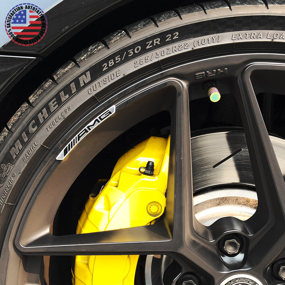 4pcs Mercedes AMG Edition Sport Wheels Badge 3D Sticker Logo Emblem Decoration