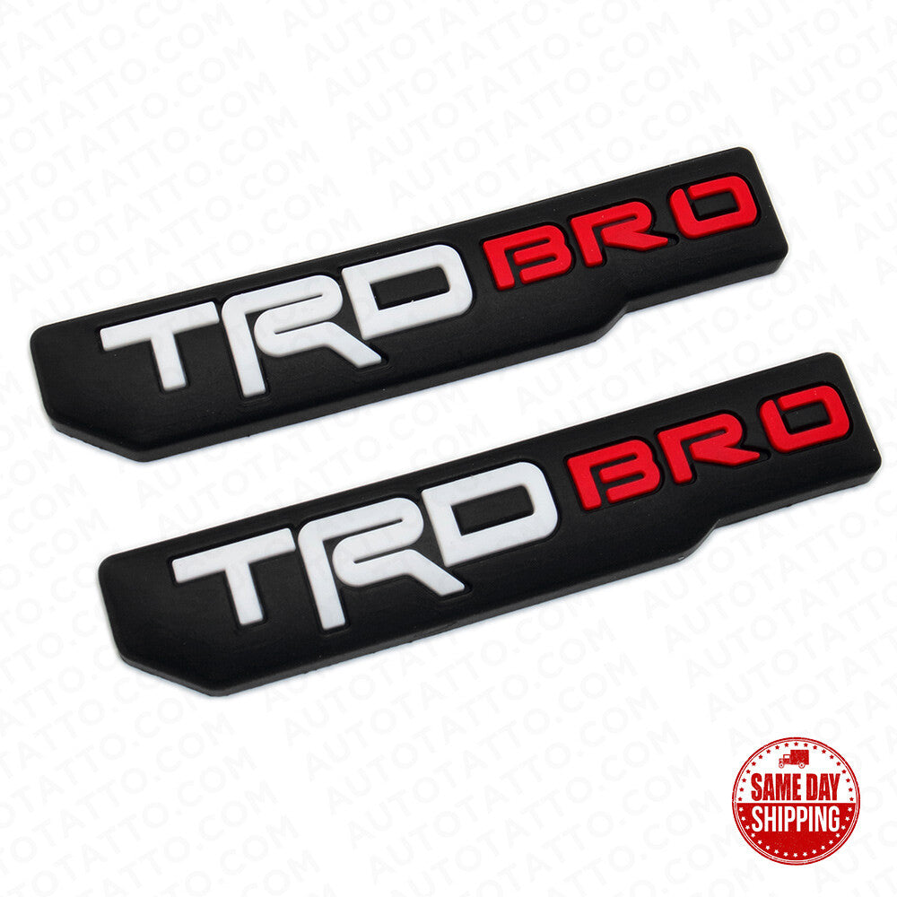 2x Mini TRD Bro Fender Door Tailgate Badge Logo Emblem Silicone Decoration Sport