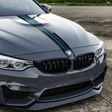 Blue Carbon Fiber 5D Car Hood Sticker Stripe Decal For BMW Performance Sport