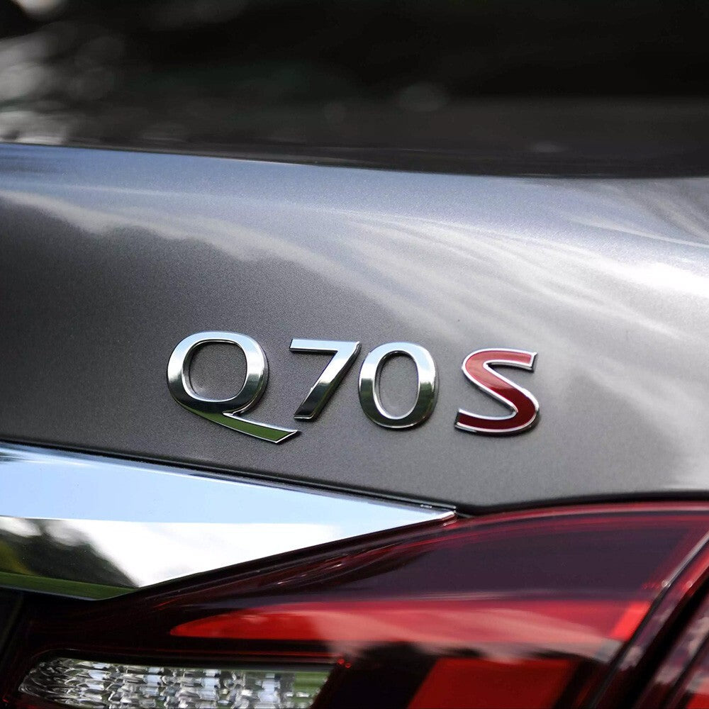 For Infiniti Q70S Rear Trunk Letter Badge Emblem Nameplate Sport Silver Chrome