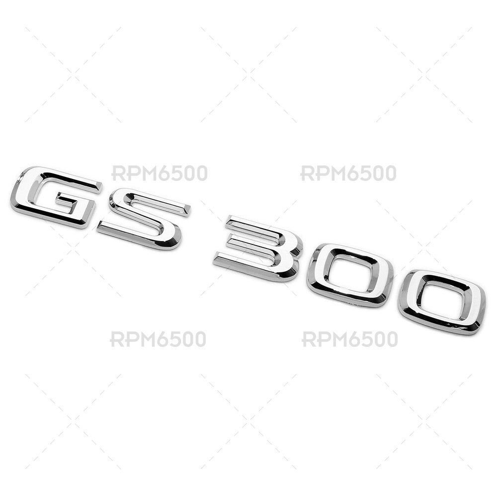 Lexus Trunk OEM Chrome GS 300 Letter Logo Badge 3D Decal Emblem Replace F-Sport