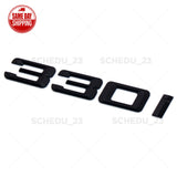 Matte Black 330i Letter Emblem Replace Badge Car Trunk Lid M Series Performance