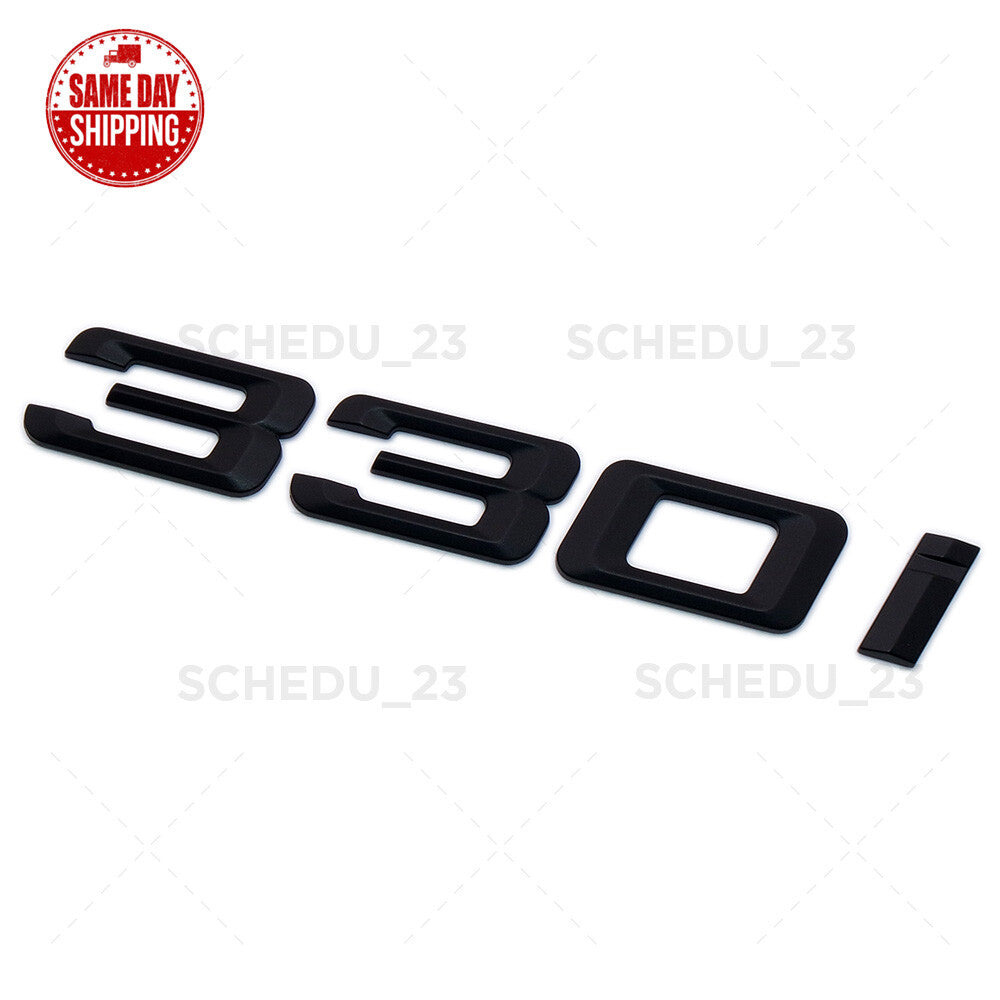 Matte Black 330i Letter Emblem Replace Badge Car Trunk Lid M Series Performance