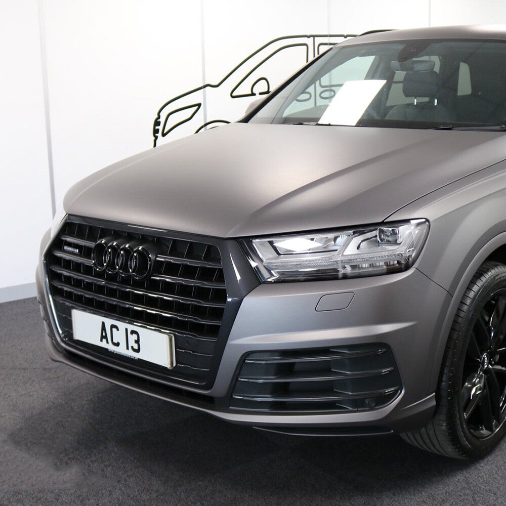 17-25 Audi Q7 SQ7 Matte Black Front Grille Rings Badge Sign Logo Emblem Decorate