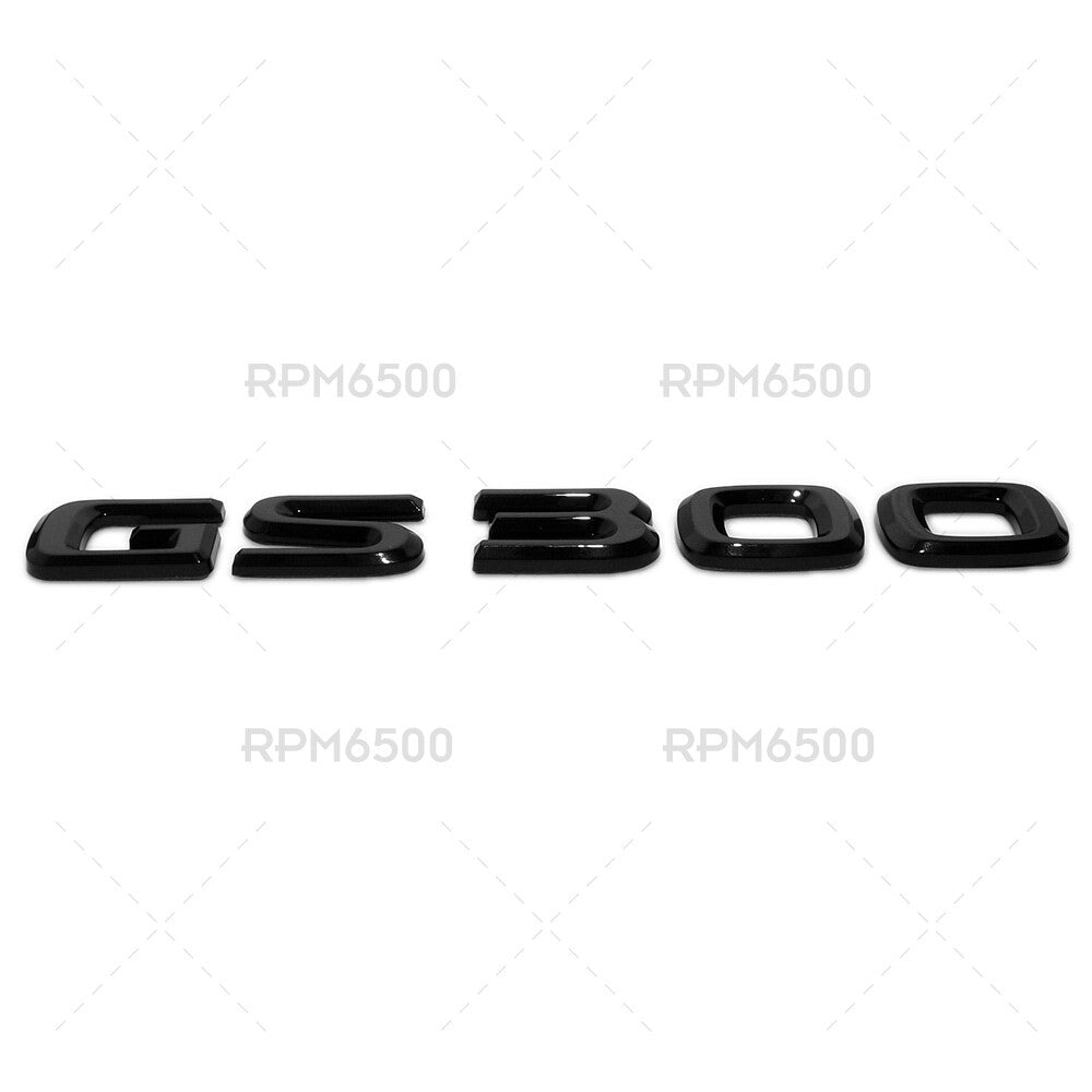Lexus Trunk Gloss Black GS 300 Letter Logo Badge 3D Decal Emblem Replace F-Sport