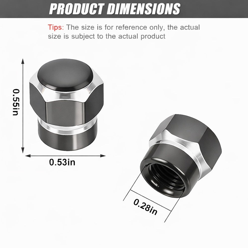 4pcs Universal Car Tire Wheel Valve Stem Caps Hex Design Dust Cover Accessories