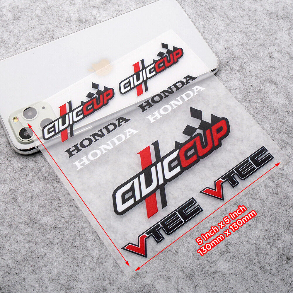 Universal Racing Sport Civic Cup VTEC Car Logo Sticker Vinyl 3D Decal Stripes