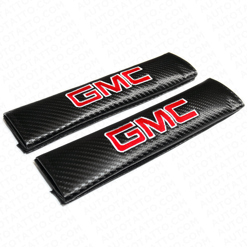 GMC Sport Carbon Car Seat Belt Cover Safety Shoulder Strap Cushion Pad Harness