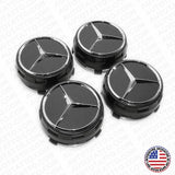 4x Mercedes Wheels Center Lock Design Cap Hub Star Cover Insert Sport AMG Black