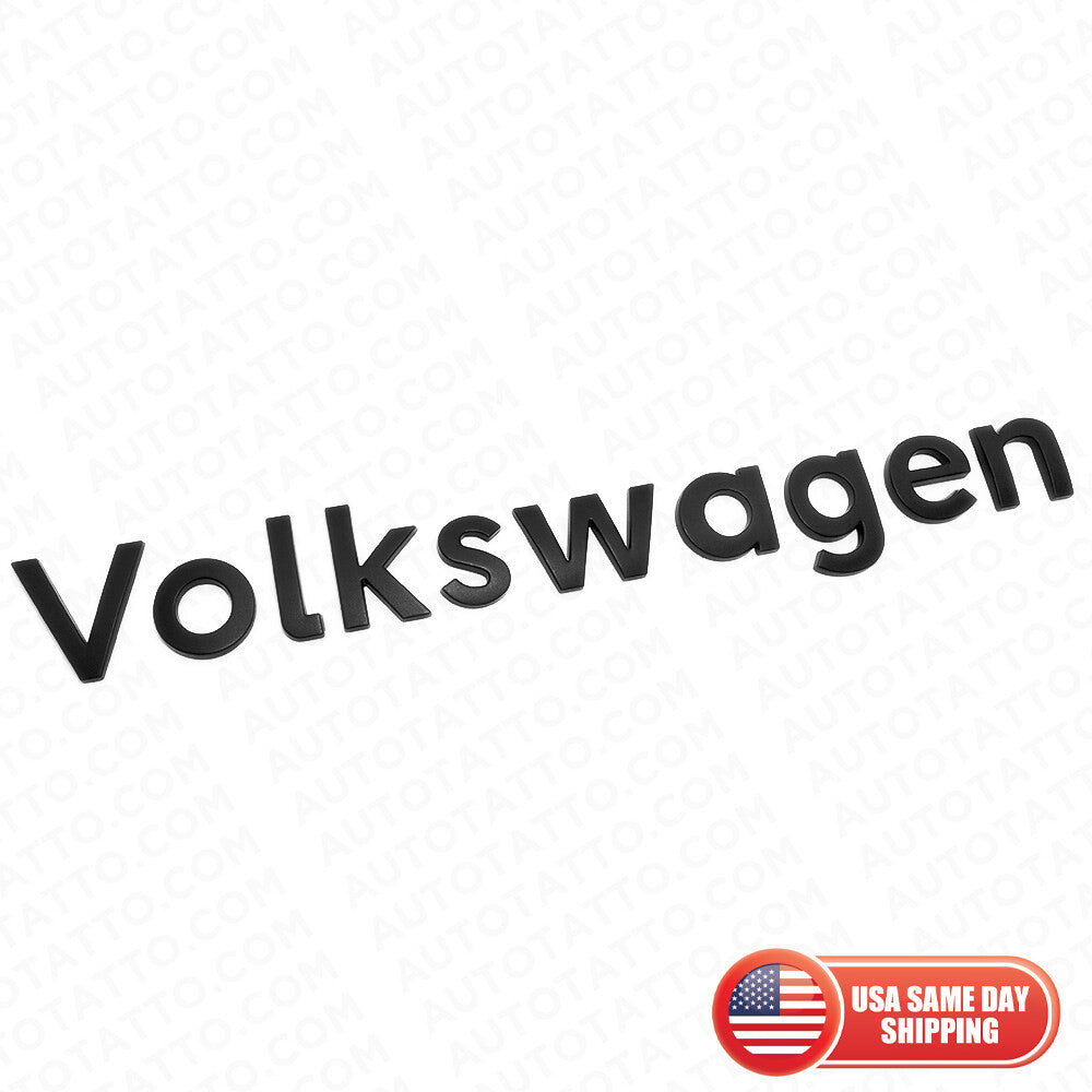 Universal Matte Black Rear Liftgate Badge Sport Volkswagen Letter Emblem For VW