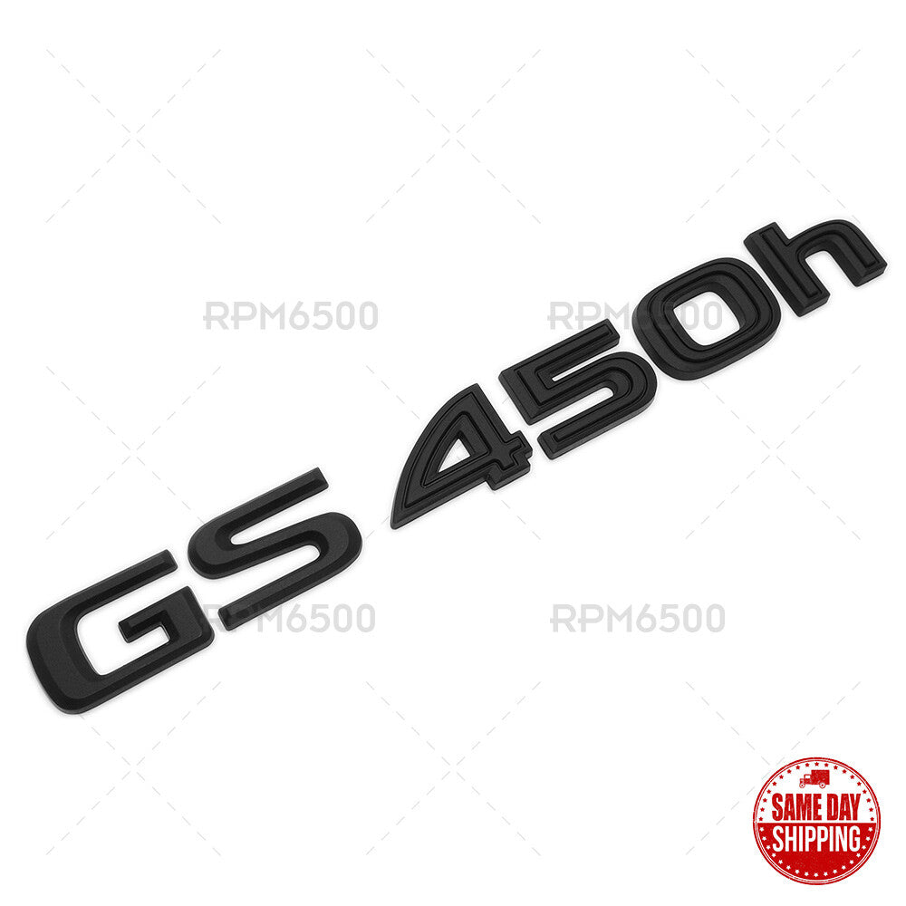 Lexus Rear Trunk Matte Black GS 450h Letter Logo Badge Emblem Replace F-Sport