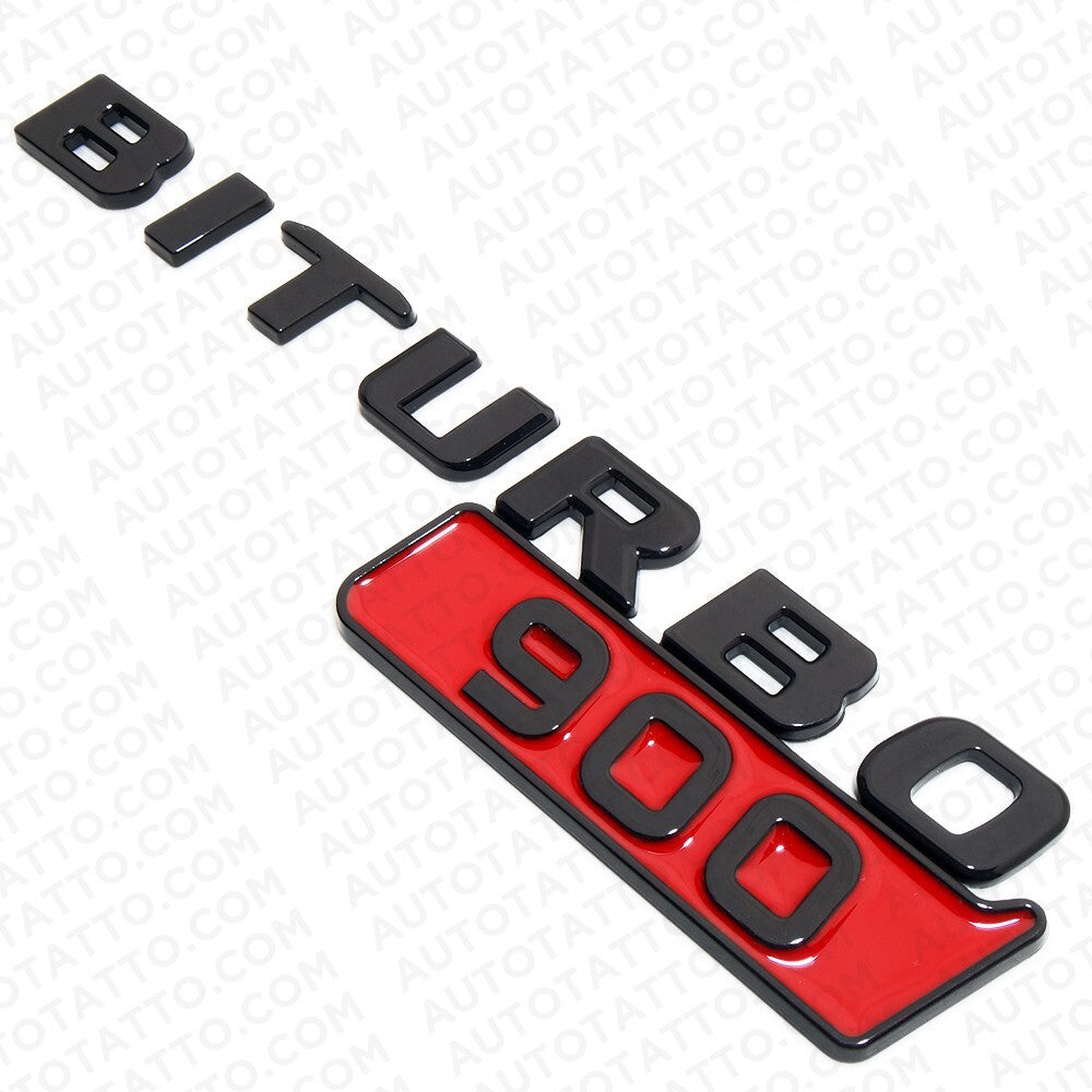 2x Mercedes BRABUS BITURBO 900 Fender Nameplate Badge Marker Emblem Gloss Black