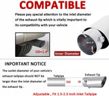 Universal Car Exhaust Pipe Tip Rear Tail Muffler Stainless Chrome 1.5" - 2.25"