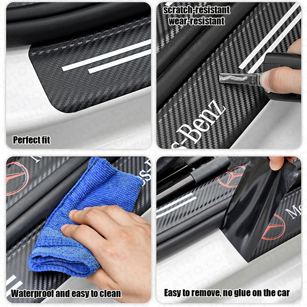Universal Fit Car Door Plate Sill Scuff Anti Scratch Decal Sticker Protector