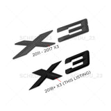 18-24 Matte Black X3 Rear Trunk Liftgate Letter Nameplate Badge Emblem /M