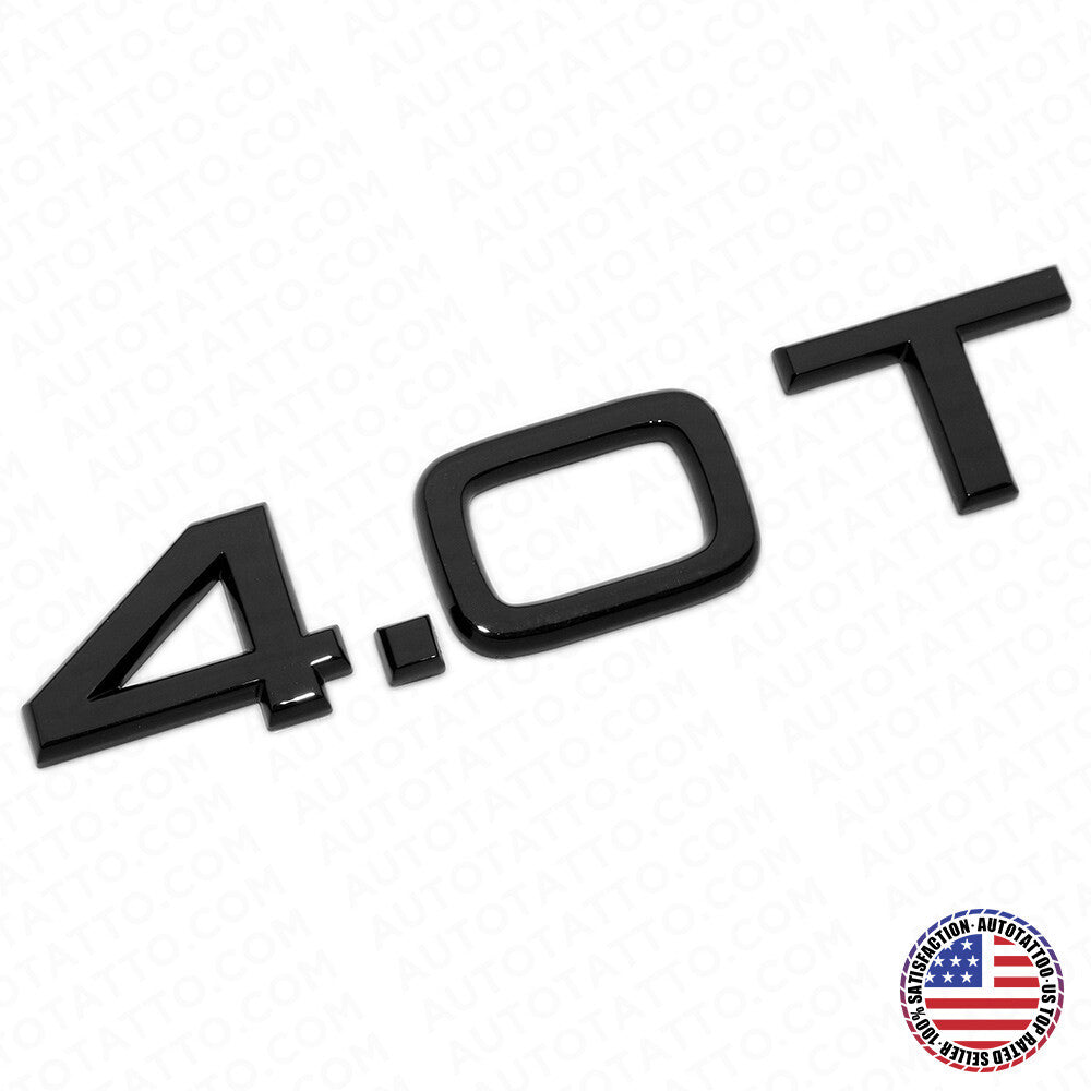 Audi Car Rear Trunk Deck Lid 4.0T Turbo Nameplate Emblem Badge Gloss Black Sline