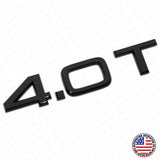 Audi Car Rear Trunk Deck Lid 4.0T Turbo Nameplate Emblem Badge Gloss Black Sline