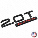 04-22 Audi Rear Trunk Lid 2.0T Quattro Nameplate Emblem Badge Black Red