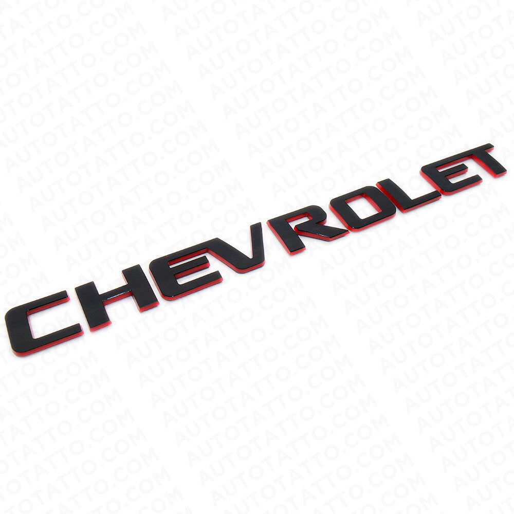 Chevy Chevrolet Truck Lifgate Letter Badge Logo Emblem Black Redline Large Size