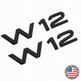2x Audi Sport Car Side Fender W12 Marker Nameplate Emblem Logo Badge Black