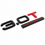 04-22 Audi Rear Trunk Lid 3.0T Quattro Nameplate Emblem Badge Black & Red