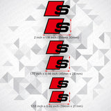 For Audi S Sport Car Wheels Brake Caliper Sticker 3D Decal Logo Decoration Black