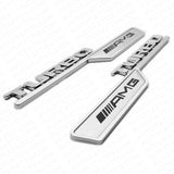Set 3D Turbo AMG Edition Side Fender Marker Logo Badge Emblem Decorate Sport
