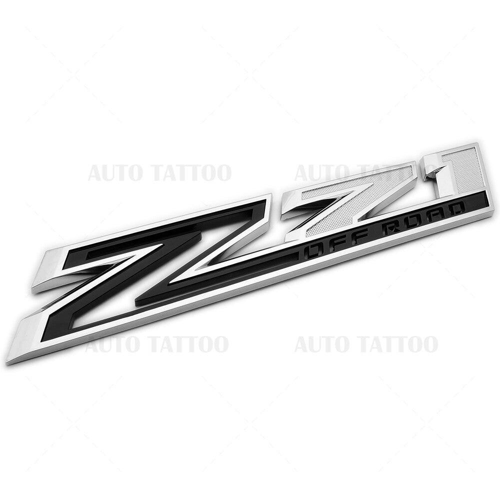 Chevy 19-21 Silverado Z71 Off Road Fender Letter Sport Logo Emblem Badge Black