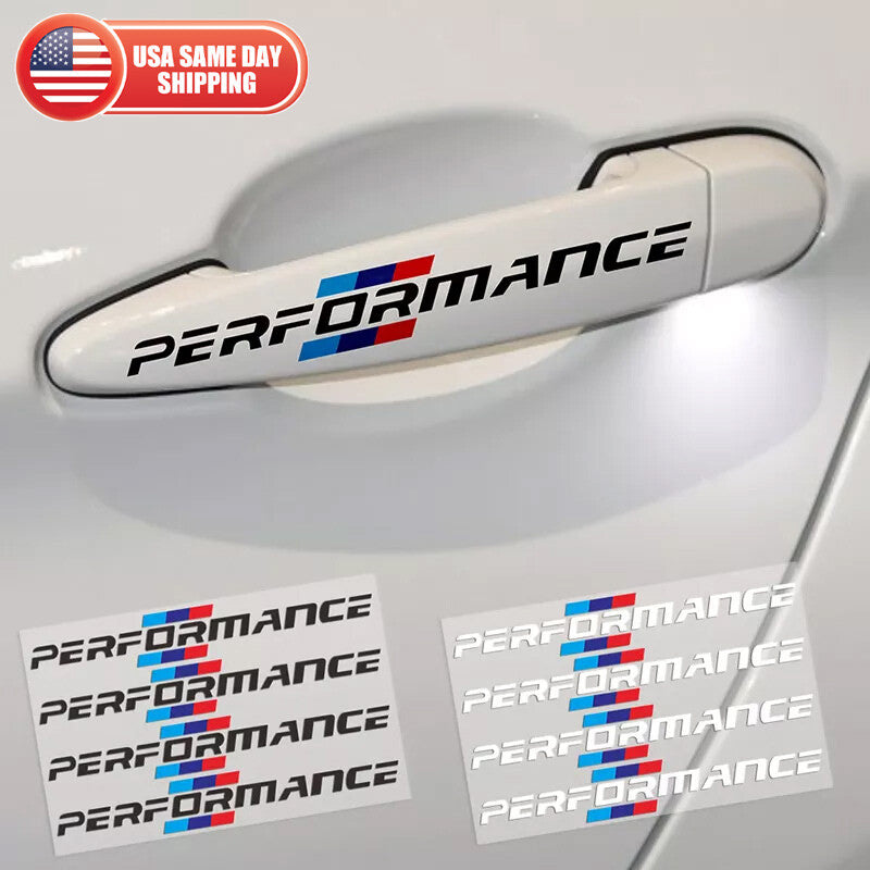 4PCS for BMW Car Decals M Performance Door Handle Sticker Car Body Decal Sport