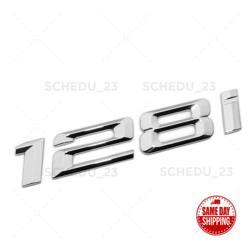 BMW 128i Rear Trunk Lid Nameplate Letter Emblem Badge M Performance Sport Chrome