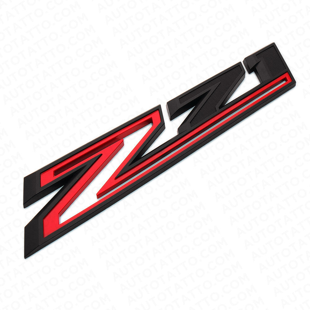 For Chevy 19-22 Silverado Z71 Fender Letter Sport Logo Emblem Badge Black Red