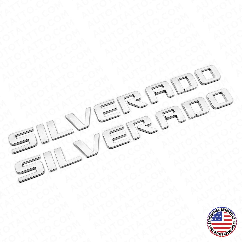 2x Chevy Silverado Fender Tailgate Logo Nameplates Letter 3D Decal Emblem Z71