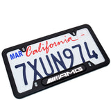 Black Stainless Front Rear Emblem License Plate Frame Cover Gift For AMG Sport