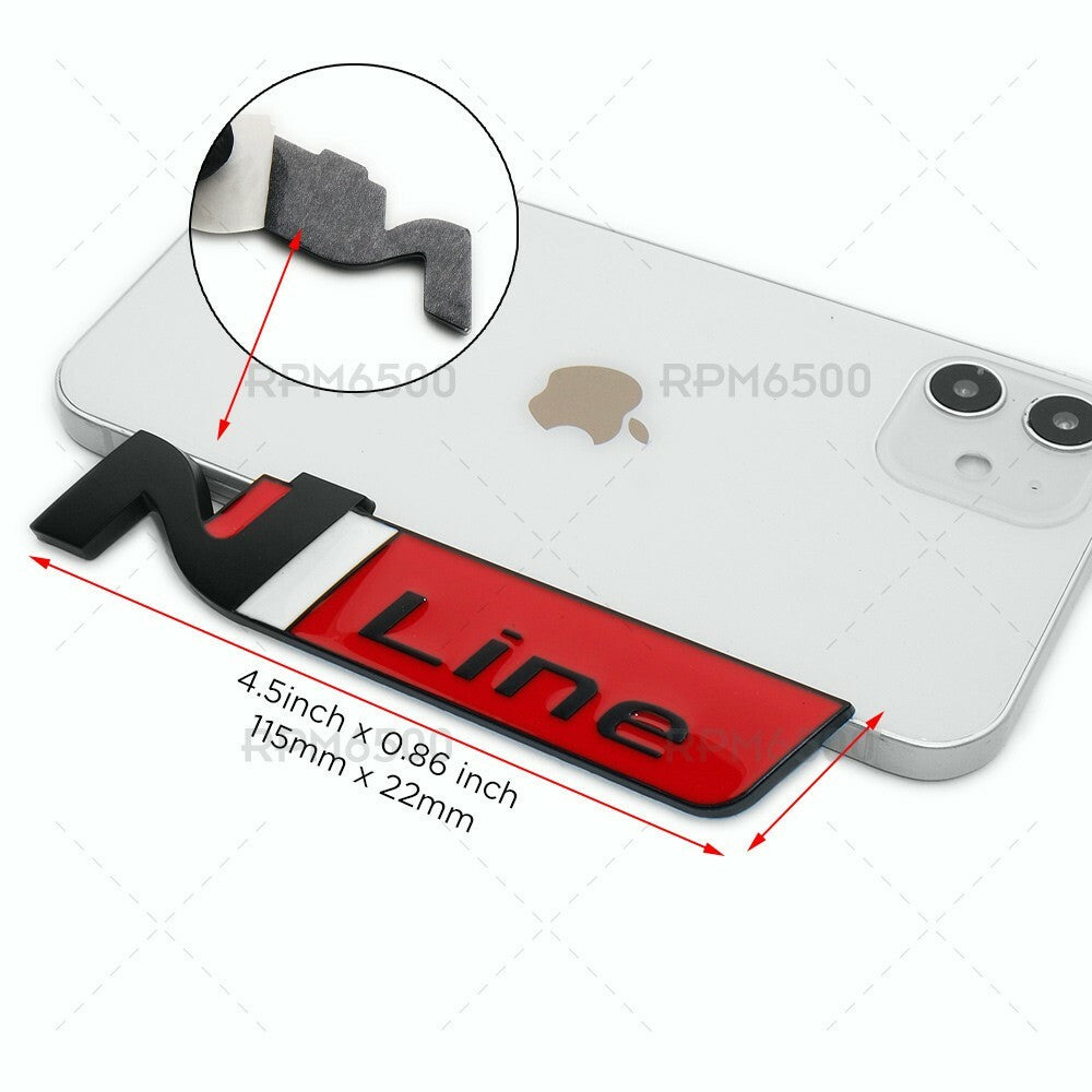 Universal Car Fender Side Marker Logo Badge Nameplate Emblem Sport Black Red