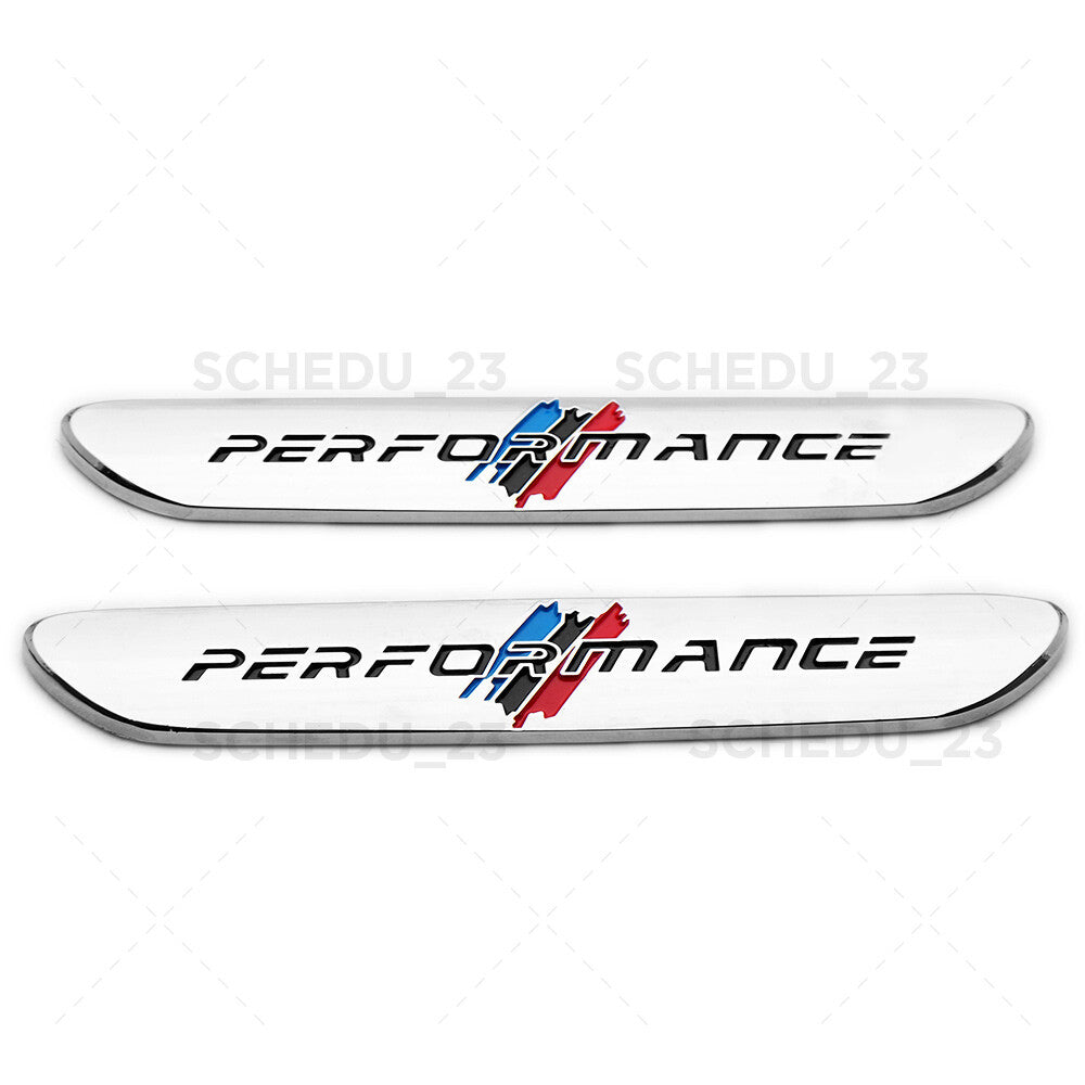 2x M Performance Car Fender Nameplate Emblem Badge Sport Limited Decorate Chrome