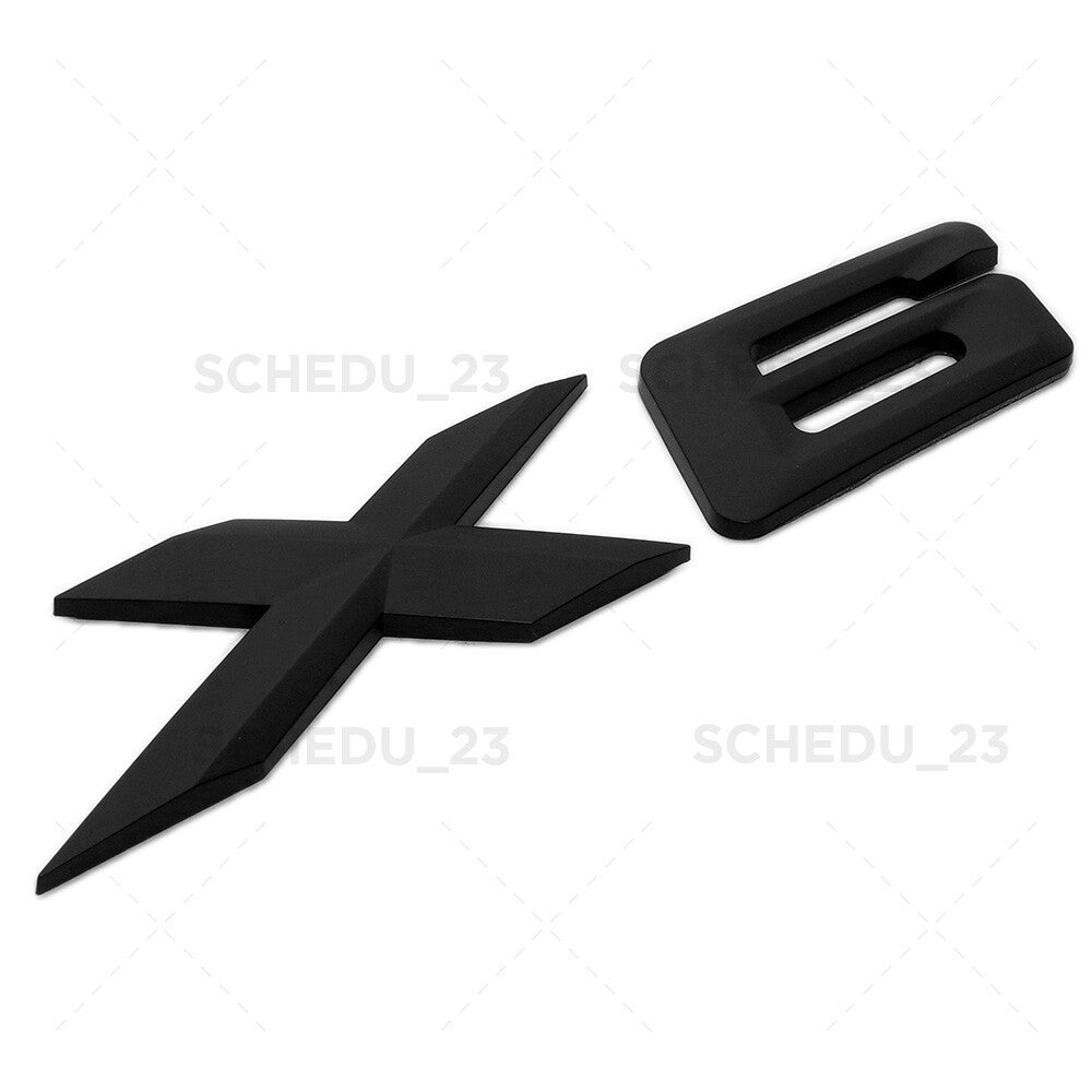 15-19 Matte Black X6 Letter Logo Emblem Badge LiftGate Rear Trunk  /M Sport