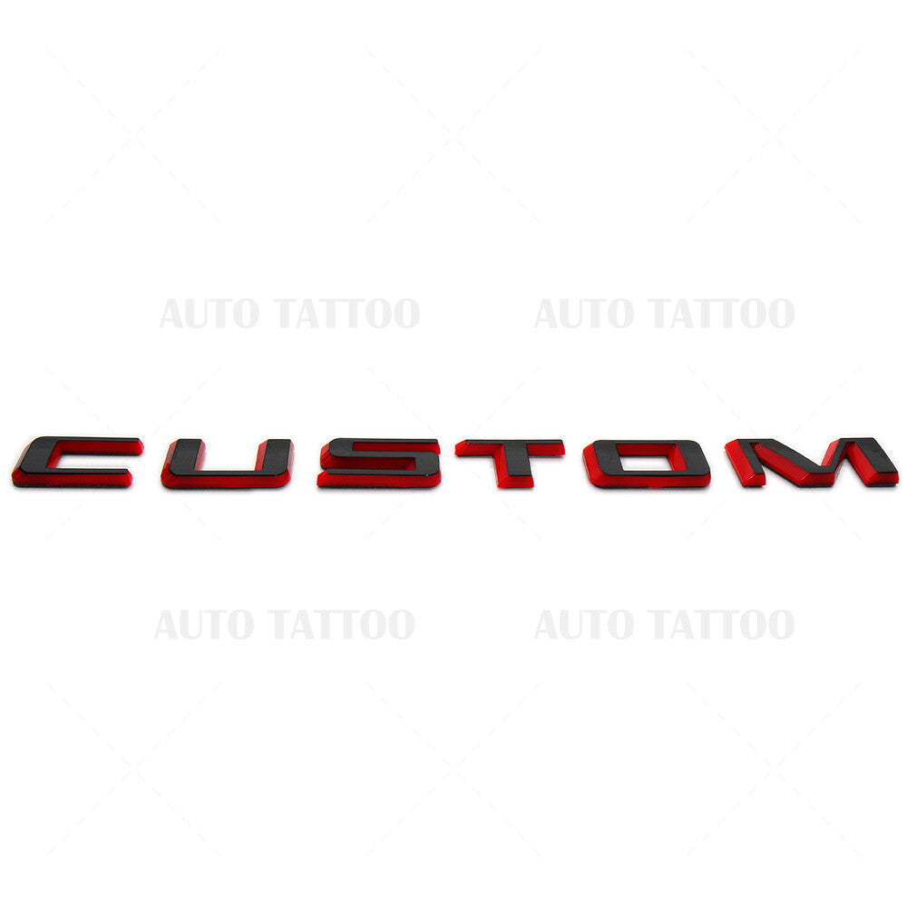19-22 Silverado 1500 Redline Tailgate Custom Letter Logo Emblem Badge Black Red