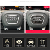 Audi Q3 Q5 Q7 Q8 3D Carbon Fiber Steering Wheel Ring Logo Badge Emblem Sticker