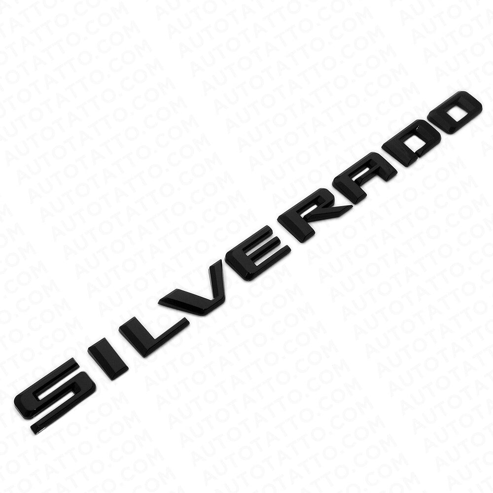 19-21 Gloss Black Silverado 1500 Side Fender Letter Logo Emblem Badge Z71 LT LTZ