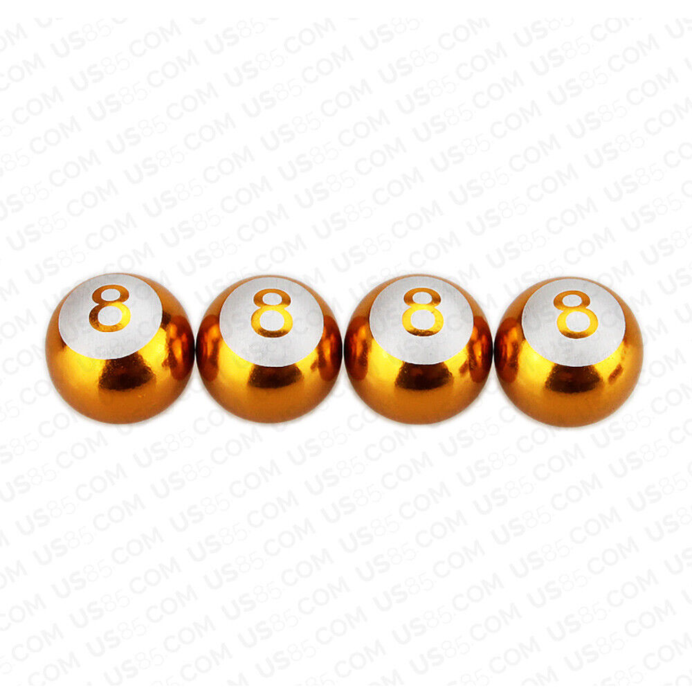 Universal No. 8 Eight Billiard Ball Car Round Caps Auto Valve Stems Decoration
