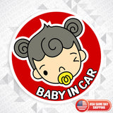 Cute Baby Girl in Car Sticker Decal Kid on Board Truck Van Trunk Window Decorate