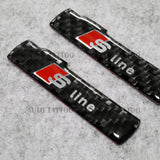 2x Audi Sport SLINE Fender Marker Logo Emblem Decal Badge Decorate Carbon Fiber