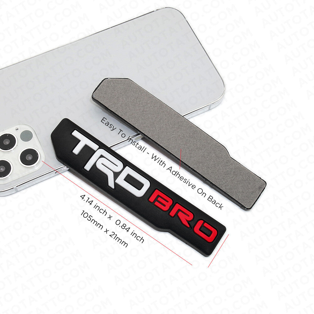 2x Mini TRD Bro Fender Door Tailgate Badge Logo Emblem Silicone Decoration Sport
