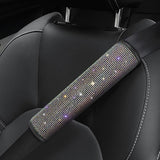 2x Bling Multicolor Rhinestone Seat Belt Shoulder Pads Crystal Cushion Car Cover
