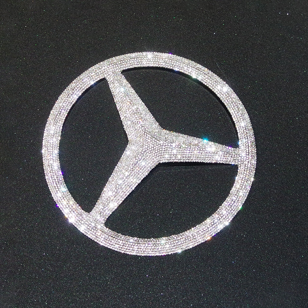 For Mercedes Front Grill Overlays Add-On Logo Emblem AMG Sport 3D Diamond Style