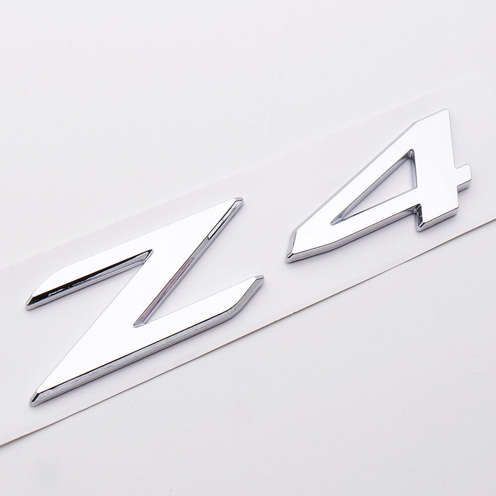 Chrome Z4 Letter Logo Emblem Badge Luggage Rear Trunk Nameplate ABS ///M Sport