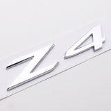 Chrome Z4 Letter Logo Emblem Badge Luggage Rear Trunk Nameplate ABS ///M Sport