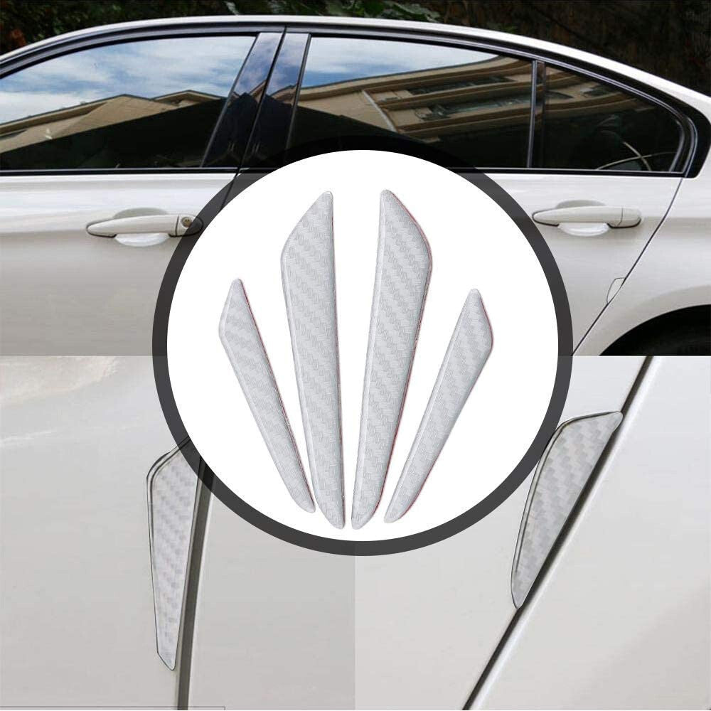 For BMW Silver Carbon Fiber Car Side Door Strip Scratche Edge Guards Trims Badge