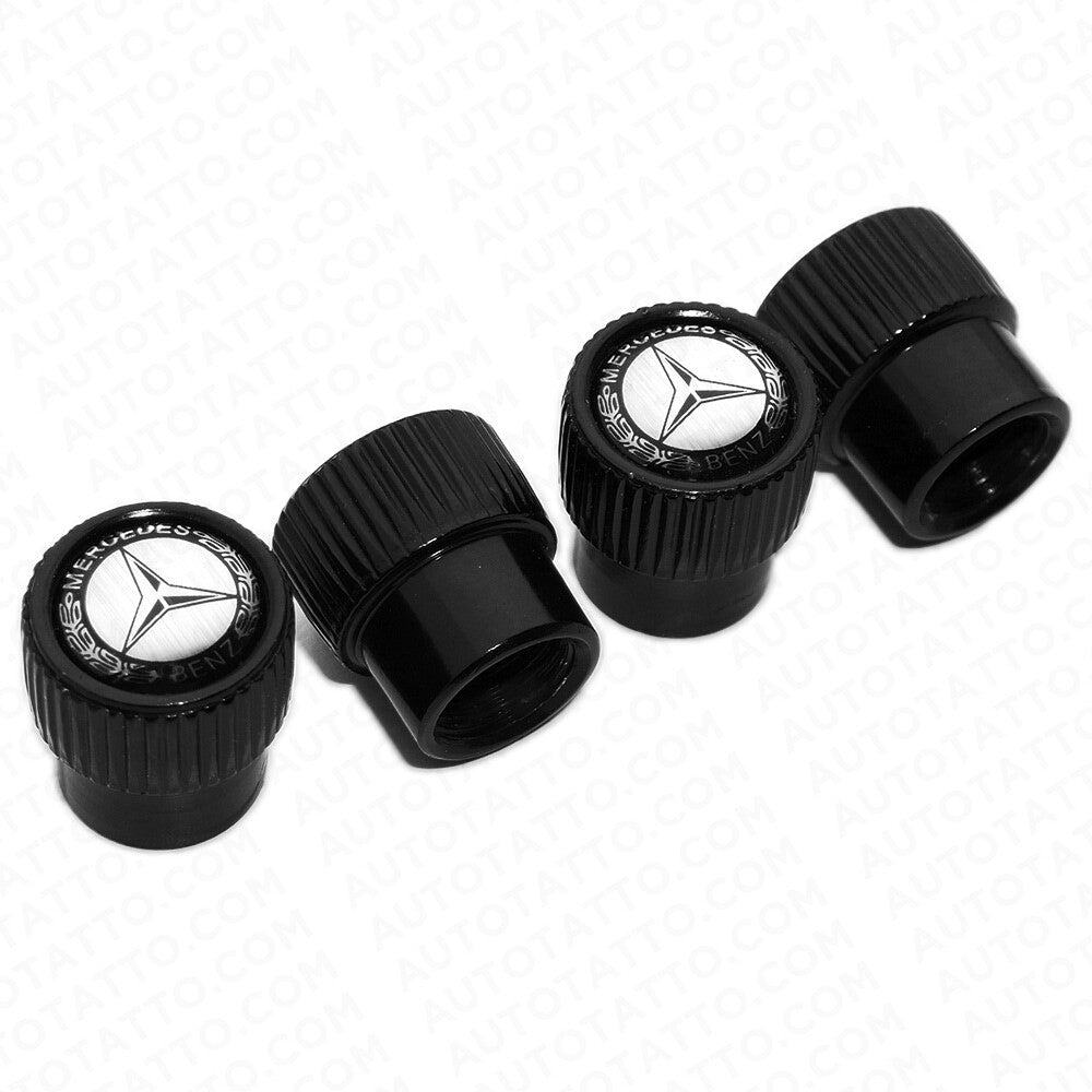 Mercedes AMG Roundel Car Wheels Tire Air Valve Caps Stem Dust Logo Cover Sport