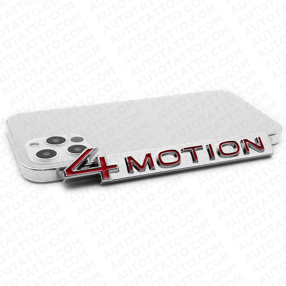 2018 - 2023  Fit VW 4 Motion Rear Trunk Nameplate Badge Metal Emblem Chrome Red